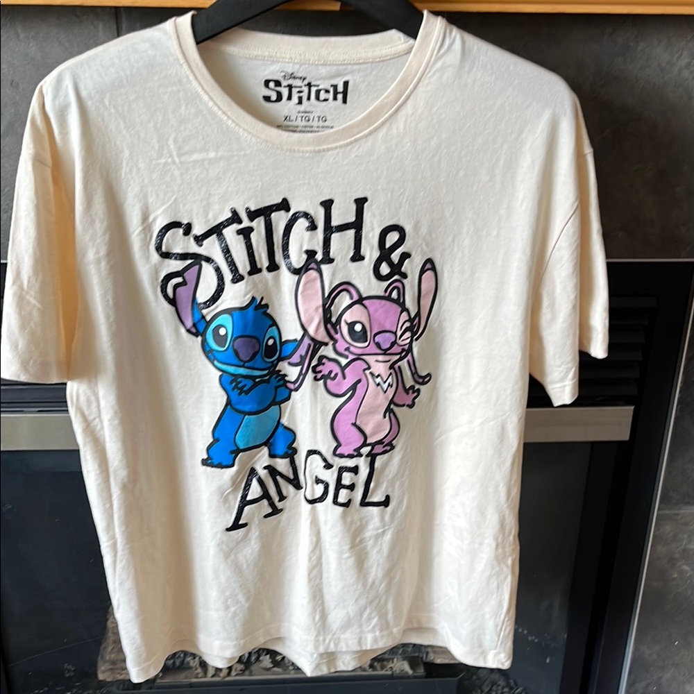 Disney Stitch & Angel Kids T-Shirt - Cream